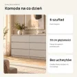 Płytka komoda 120 cm z 6 szufladami, 30 cm głębokości – Kaszmir