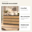 Komoda 138 cm z 6 szufladami – Antracyt / Dąb Artisan