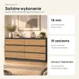 Komoda 138 cm z 6 szufladami – Antracyt / Dąb Artisan