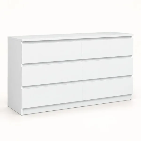 Komoda 138 cm z 6 szufladami – Biały