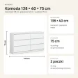 Komoda 138 cm z 6 szufladami – Biały