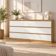 Komoda 138 cm z 6 szufladami – Biały / Dąb Artisan