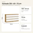 Komoda 138 cm z 6 szufladami – Biały / Dąb Artisan