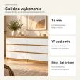 Komoda 138 cm z 6 szufladami – Biały / Dąb Artisan