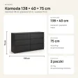 Komoda 138 cm z 6 szufladami – Czarny