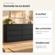 Komoda 138 cm z 6 szufladami – Czarny