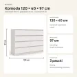 Komoda 120 cm z 8 szufladami – Biały