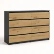 Komoda 138 cm z 8 szufladami – Antracyt / Dąb Artisan