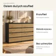 Komoda 138 cm z 8 szufladami – Antracyt / Dąb Artisan