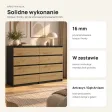 Komoda 138 cm z 8 szufladami – Antracyt / Dąb Artisan