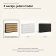 Komoda 138 cm z 8 szufladami – Antracyt / Dąb Artisan