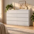 Komoda 138 cm z 8 szufladami – Biały