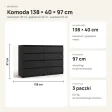 Komoda 138 cm z 8 szufladami – Czarny