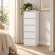 Wąska komoda 40 cm z 5 szufladami, 111 cm – Biały