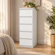 Wąska komoda 40 cm z 5 szufladami, 111 cm – Biały