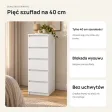 Wąska komoda 40 cm z 5 szufladami, 111 cm – Biały