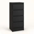 Wąska komoda 40 cm z 5 szufladami, 111 cm – Czarny