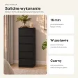 Wąska komoda 40 cm z 5 szufladami, 111 cm – Czarny