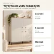 Komoda wysoka 123,5 cm z 4 drzwiczkami MDF i 8 półkami na metalowych nogach – Kaszmir / Dąb Castello