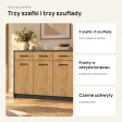 Komoda 109 cm z 3 drzwiczkami i 3 szufladami – Antracyt / Dąb Artisan