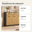 Komoda 109 cm z 3 drzwiczkami i 3 szufladami – Antracyt / Dąb Artisan