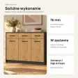 Komoda 109 cm z 3 drzwiczkami i 3 szufladami – Antracyt / Dąb Artisan