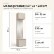 Moduł garderoby 50 cm z siedziskiem, szafką na buty i lustrem, 238 cm – Kaszmir