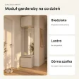 Moduł garderoby 50 cm z siedziskiem, szafką na buty i lustrem, 238 cm – Kaszmir