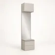 Moduł garderoby 50 cm z tapicerowanym siedziskiem, 2 szufladami i lustrem, 238 cm – Kaszmir