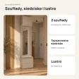 Moduł garderoby 50 cm z tapicerowanym siedziskiem, 2 szufladami i lustrem, 238 cm – Kaszmir