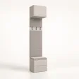 Moduł garderoby 50 cm z tapicerowanym panelem, wieszakami i 2 szufladami, 238 cm – Kaszmir