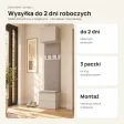 Moduł garderoby 50 cm z tapicerowanym panelem, wieszakami i 2 szufladami, 238 cm – Kaszmir