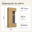 Garderoba do przedpokoju 100 cm: szafa + wieszak z siedziskiem, 238 cm – Dąb Artisan
