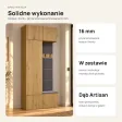 Garderoba do przedpokoju 100 cm: szafa + wieszak z siedziskiem, 238 cm – Dąb Artisan