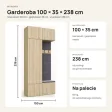 Garderoba do przedpokoju 100 cm: szafa + wieszak z siedziskiem, 238 cm – Dąb Sonoma