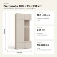 Garderoba do przedpokoju 100 cm: szafa + wieszak z siedziskiem, 238 cm – Kaszmir