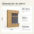 Garderoba do przedpokoju 150 cm: szafa + 2 wieszaki z siedziskami, 238 cm – Dąb Artisan
