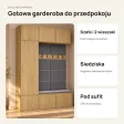 Garderoba do przedpokoju 150 cm: szafa + 2 wieszaki z siedziskami, 238 cm – Dąb Artisan