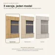 Garderoba do przedpokoju 150 cm: szafa + 2 wieszaki z siedziskami, 238 cm – Dąb Artisan
