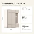 Garderoba do przedpokoju 150 cm: 2 szafy + wieszak z siedziskiem, 238 cm – Kaszmir