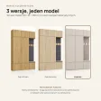 Garderoba do przedpokoju 150 cm: 2 szafy + wieszak z siedziskiem, 238 cm – Kaszmir