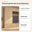 Garderoba do przedpokoju 200 cm: 2 szafy + 2 wieszaki z siedziskami, 238 cm – Dąb Sonoma