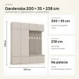 Garderoba do przedpokoju 200 cm: 2 szafy + 2 wieszaki z siedziskami, 238 cm – Kaszmir