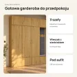 Garderoba do przedpokoju 200 cm: 3 szafy + wieszak z siedziskiem, 238 cm – Dąb Artisan