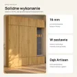 Garderoba do przedpokoju 200 cm: 3 szafy + wieszak z siedziskiem, 238 cm – Dąb Artisan