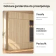Garderoba do przedpokoju 200 cm: 3 szafy + wieszak z siedziskiem, 238 cm – Dąb Sonoma
