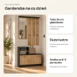 Garderoba do przedpokoju 85 cm z lustrem, wieszakami i szafką na buty, 180 cm – Antracyt / Dąb Artisan