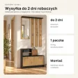 Garderoba do przedpokoju 85 cm z lustrem, wieszakami i szafką na buty, 180 cm – Antracyt / Dąb Artisan