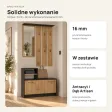 Garderoba do przedpokoju 85 cm z lustrem, wieszakami i szafką na buty, 180 cm – Antracyt / Dąb Artisan