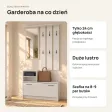 Garderoba do przedpokoju 85 cm z lustrem, wieszakami i szafką na buty, 180 cm – Biały